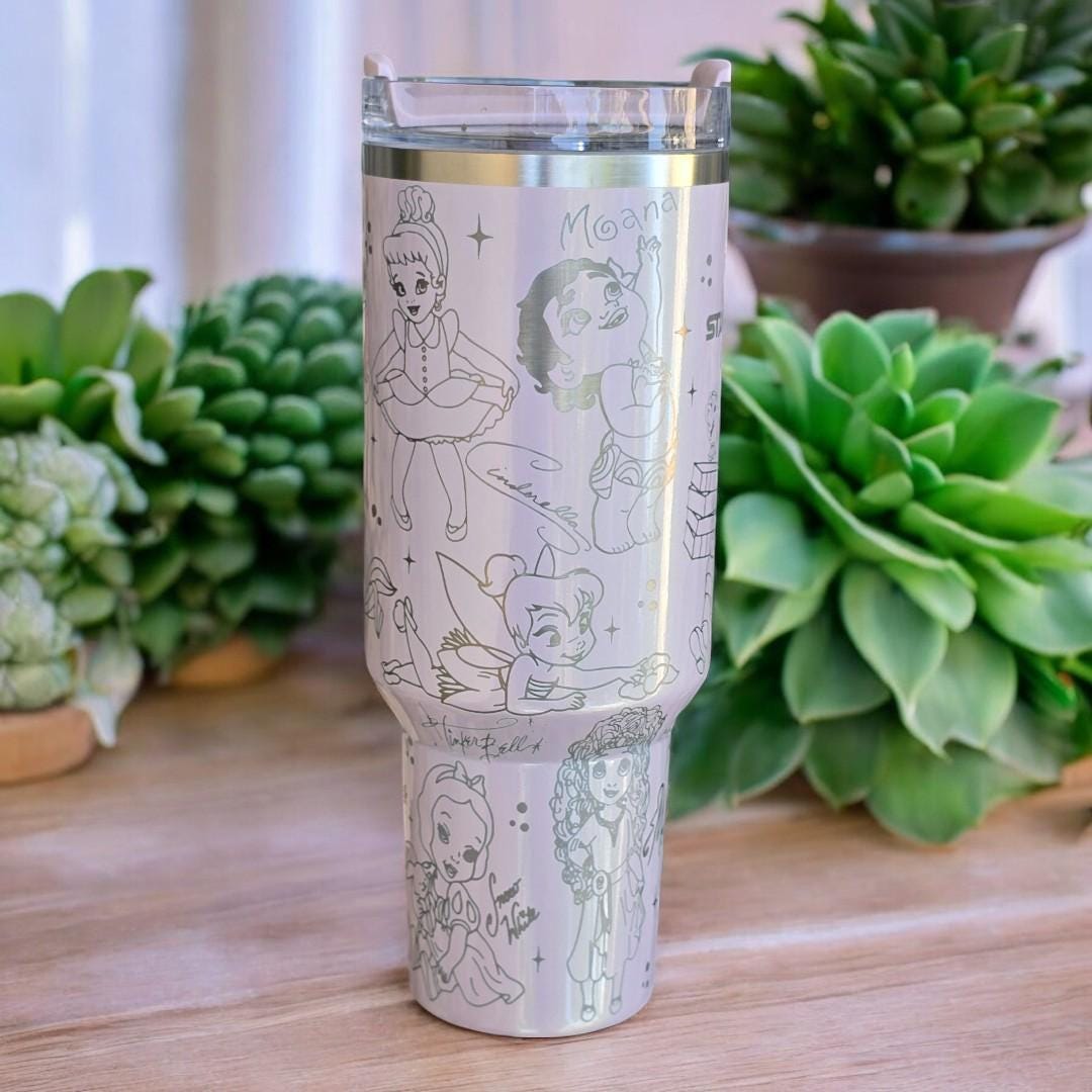 Baby Princesses, Little Princess Laser Engraved Tumbler, 40oz - 30oz Personalized Tumbler Custom Made