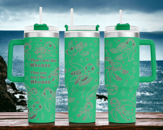 Finding Nemo Squirt the Turtle Laser Engraved Custom Tumbler image 0
