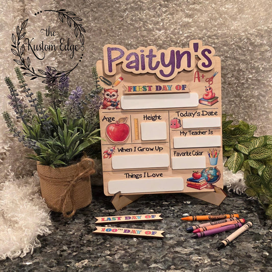 Personalized First & Last Day of School Sign: Reusable Photo Prop