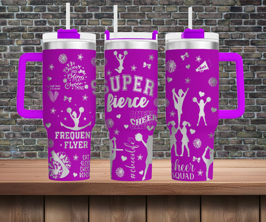 Custom Cheerleader Laser Engraved Custom Tumbler image 0