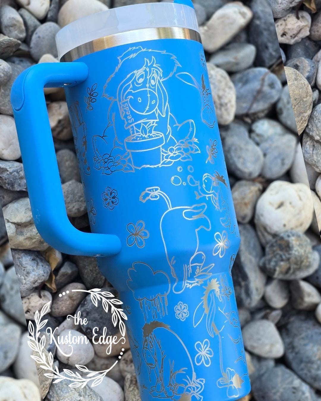 Eeyore Donkey Engraved Tumbler, 40oz, 30oz Stainless Steel Cup, Personalized Custom Cup, Pooh & Friends