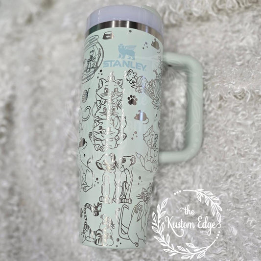 Cat Lover Laser Engraved Tumbler, 40oz or 30oz Tumbler, Personalized Custom Kitty Mug