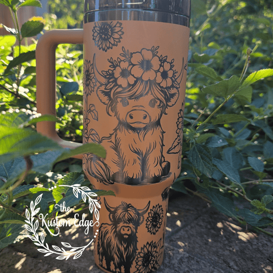 Highland Cow Laser Engraved Stainless Steel Tumbler image 0