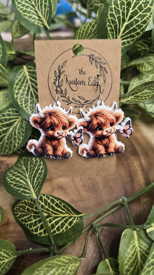Highland Cow Acrylic Earrings image 0