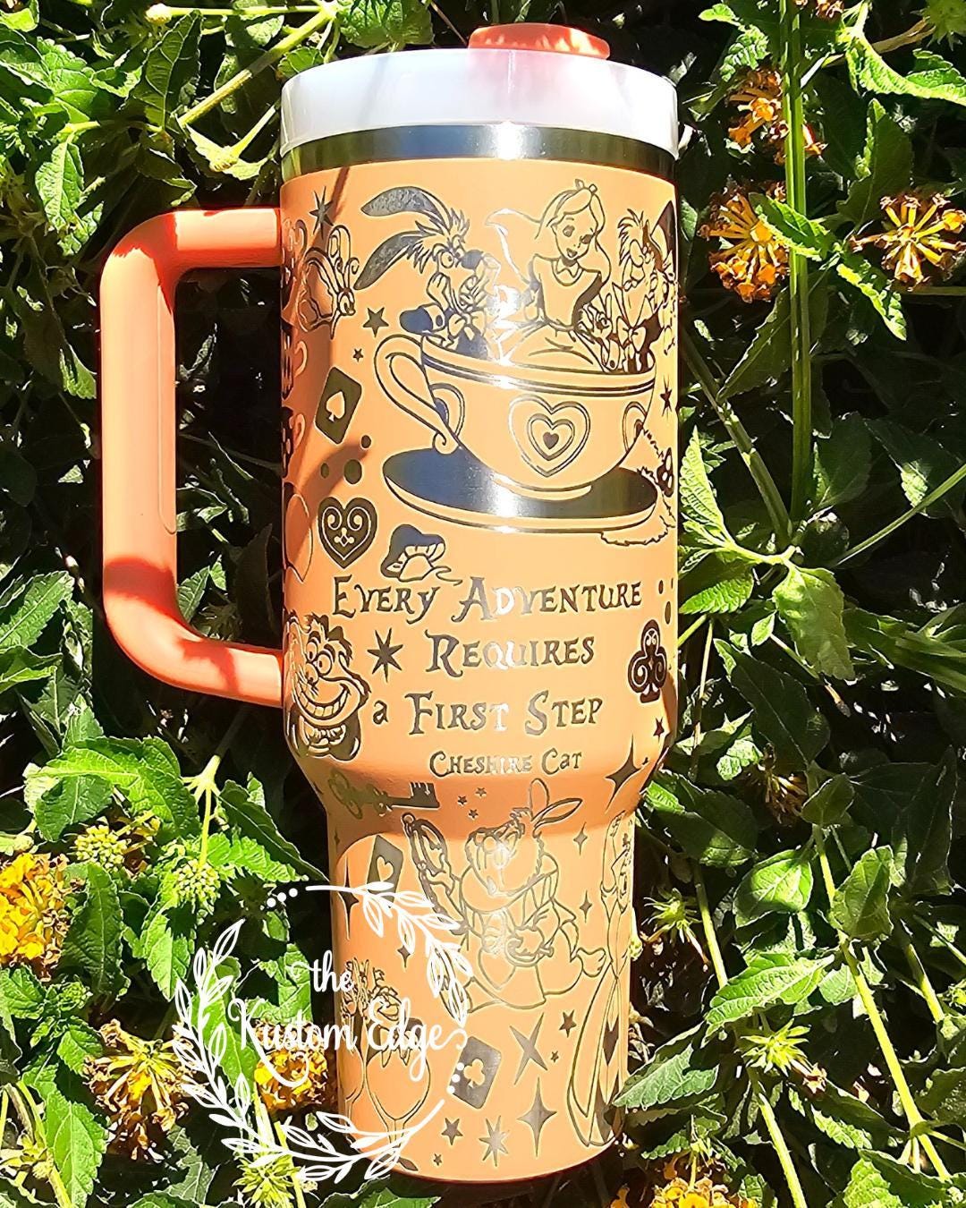 Alice in Wonderland Engraved Tumbler: 'We Are All Mad Here' Stainless Steel Cup