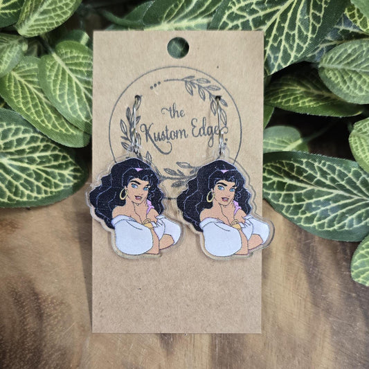 Esmeralda Hunchback Notre Dame Dangle Earrings, Gypsy Princess, Laser Cut, Perfect Gift For Her, Handmade Drop Earrings, Magical Earrings
