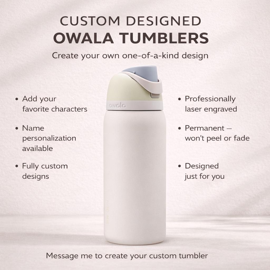 Custom Designed Engraved Owala Tumbler Create Your Own Water Bottle