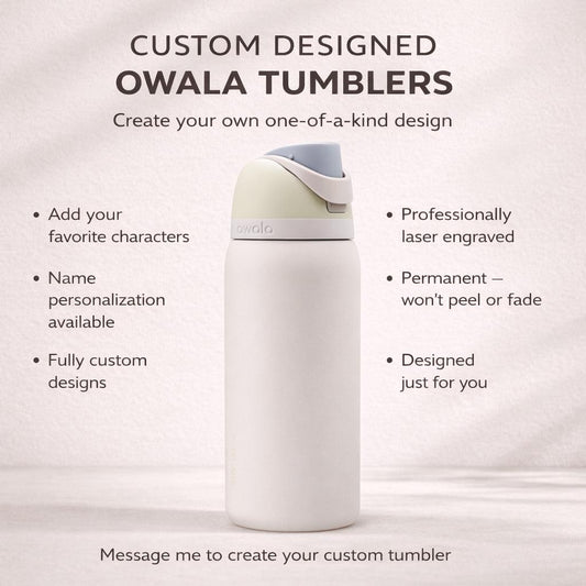 Custom Designed Engraved Owala Tumbler Create Your Own Water Bottle