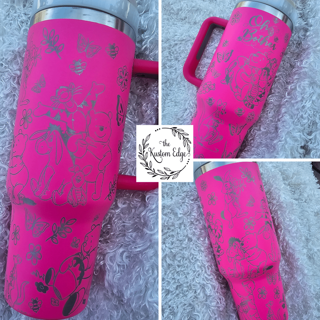 Winnie The Pooh Laser Engraved Custom Tumbler image 1