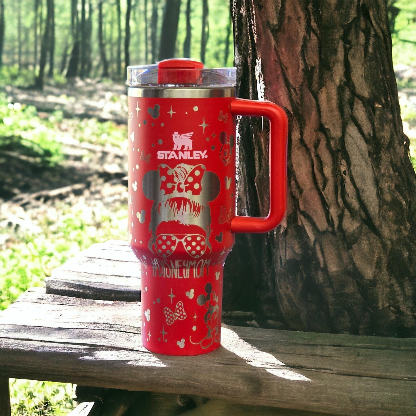 Laser Engraved Mom Tumbler – Messy Bun Design, Personalized Stainless Steel Cup (30oz/40oz)