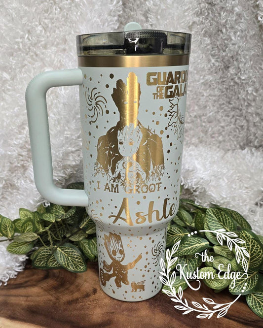 Groot Laser Engraved Tumbler, 40oz - 30oz Mug, Personalized Custom Made Cup, Guardians Tree Man