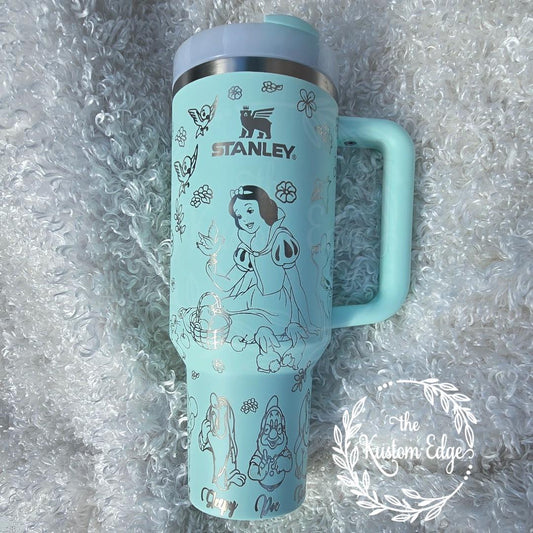 Snow White, Dwarf Character Engraved Tumbler, 40oz or 30oz Stainless Steel Personalized Custom Made