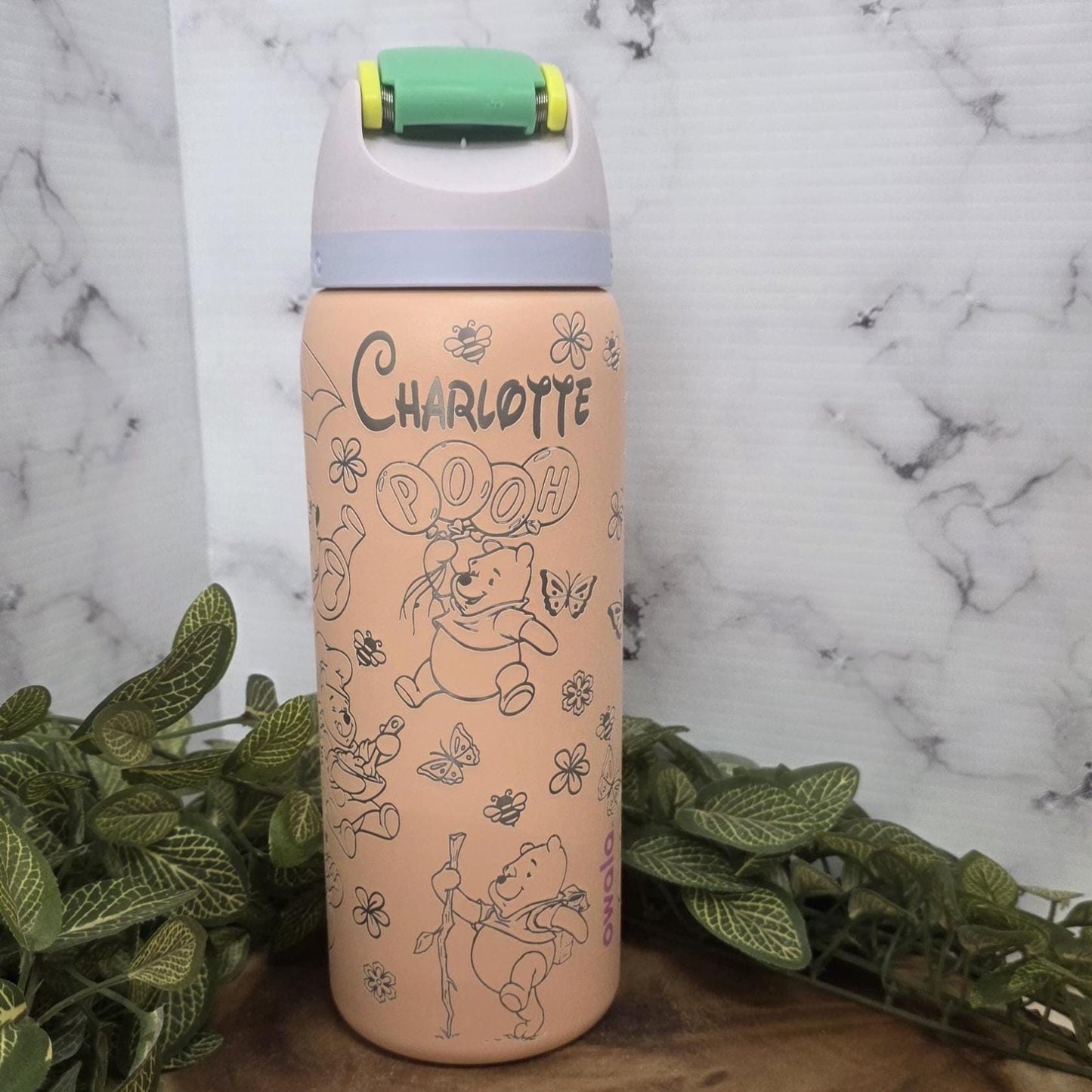 Winnie the Pooh Laser Engraved Owala Tumbler Personalized Stainless Steel Water Bottle
