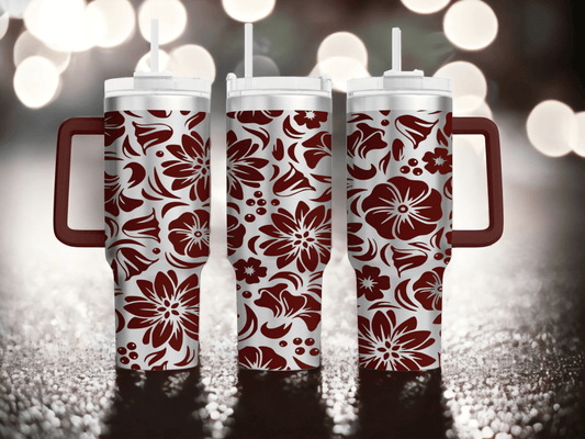 Flower Full Wrap Laser Engraved Custom Tumbler image 0