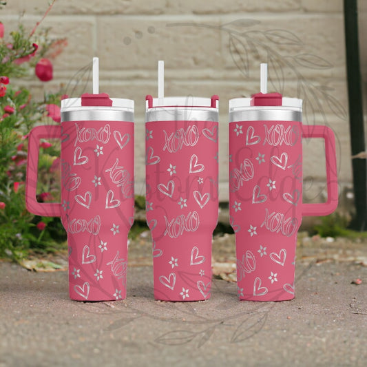 XoXo Valentines Day Laser Engraved Stainless Steel Tumbler image 0
