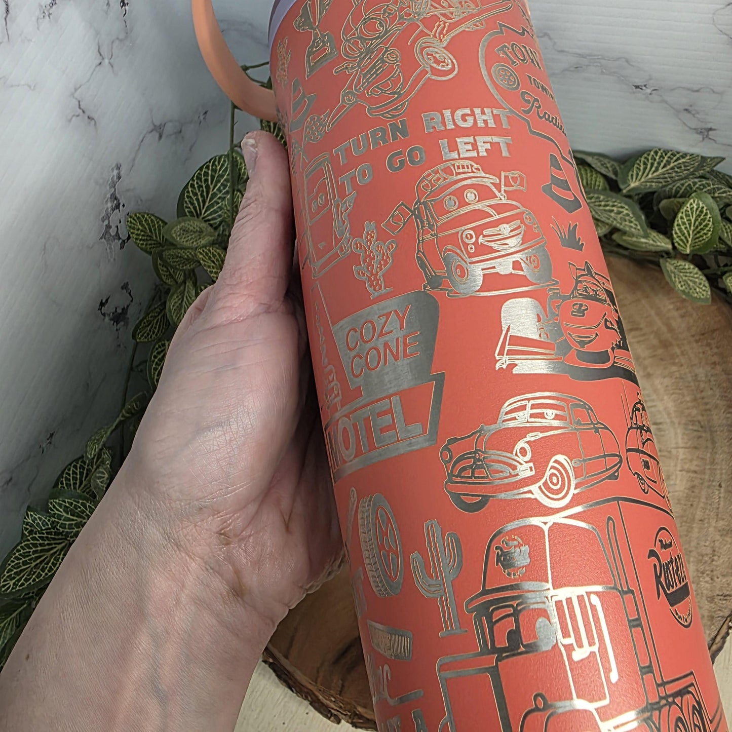 Cars Characters Laser Engraved Owala Tumbler, Tow-Mater, Lightening McQueen Custom Made Cup