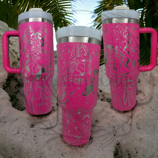 Disney Princess Laser Engraved Custom Tumbler image 0