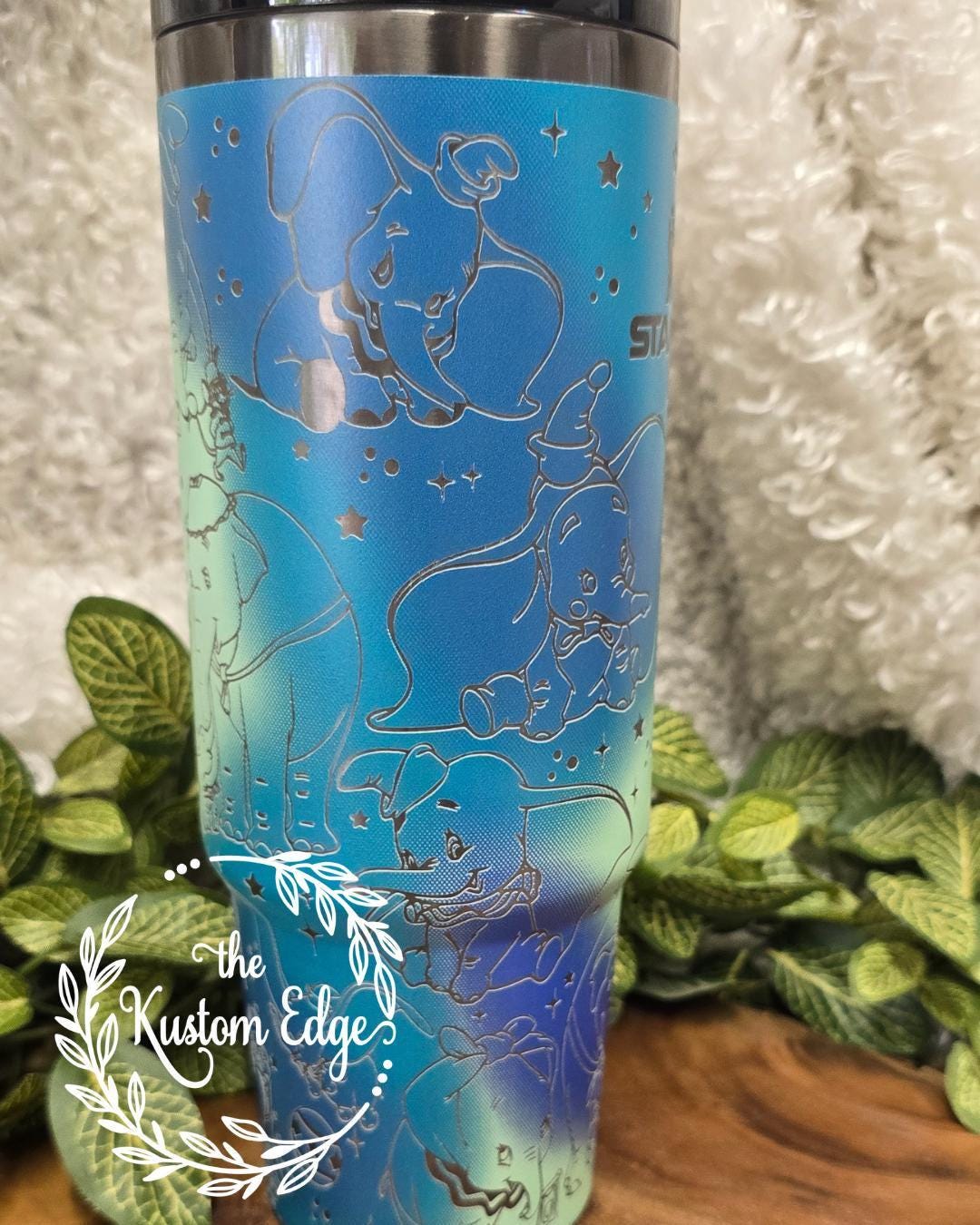 Elephant laser engraved stainless steel tumbler 40oz
